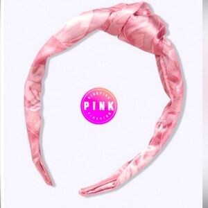 Victorias secret pink satin tropic print knot headband